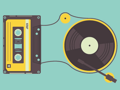 Continuous Loop cassette colors design illustration loop old school record tape vinyl