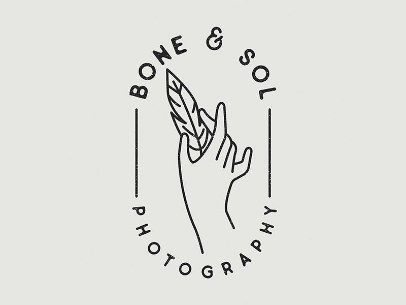 Bone & Sol Photography Logo illustration design freelance photography custom mark identity branding lockup markup logo