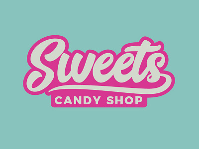 Sweets Candy Shop brand branding candy identity lettering lockup logo mark sweets thirty logos