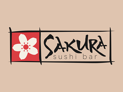 Sakura Logo brand branding identity japanese lock up logo logo design mark marketing sushi type typography
