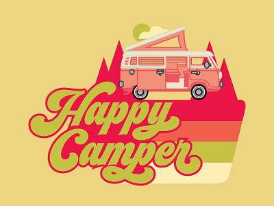 Happy Camper art print design graphic art graphic design illustration merch sticker sticker design