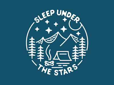 Sleep Under The Stars design graphic design illustartor illustration merch outdoors stars sticker sticker design sticker set studio