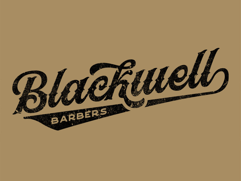 Blackwell Barbers lockup lock-up vector mark logo illustration identity branding brand