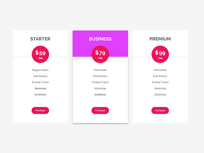 Material Design Pricing Table event material design pricing table matrox pricing pricing table ticket