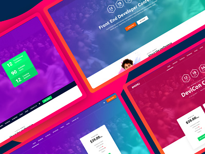 Event Page colors event gif header landing page one page schedule table team