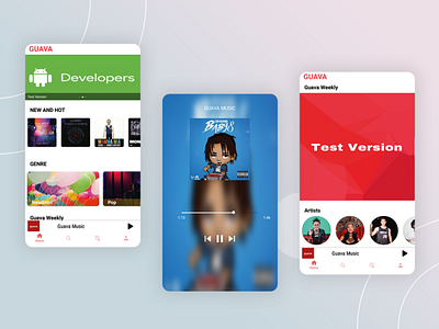 Guava - Online music player app design graphic design ui ux