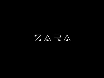 Logotype for Zara art attitude black and white brand branding design elegant fashion geometric graphic design illustration logo logo design logotype logotype design minimal triangles vector