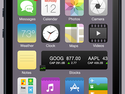 iOS 7 Reimagined 7 flat ios ios7 iphone matte widget widgets