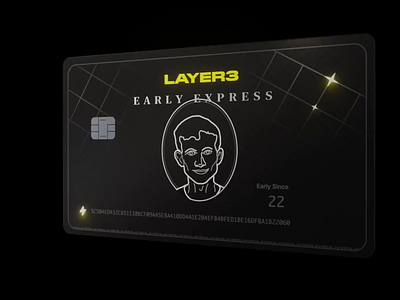 Layer3 Early Express Card 3d animation card layer3 nft web3