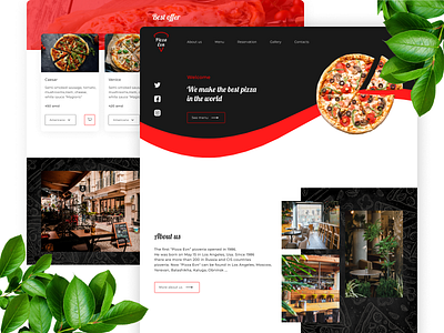 Pizza Evn Website - UI/UX Design 2022 beautiful best shots food landing page modern modern websites pizza pizzeria product design sweet trend ui ui design uiux user experience user interface ux ux design website