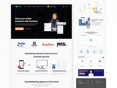 Digital Marketing Agency - Landing page adobexd dailyui digital digitalmarketing figma marketing marketingdigital mobiledesign newwebsite productdesign ui uidesign uiinspiration uiuxbunker uiuxcenter uiuxdesign ux webdesign websiteredesign websiteupdate