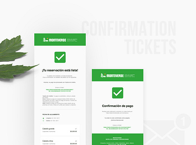 Monteverde - Confirmation tickets booking design development ecommerce email design responsive website