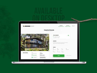 Monteverde - Desktop booking booking system design ecommerce uxui website