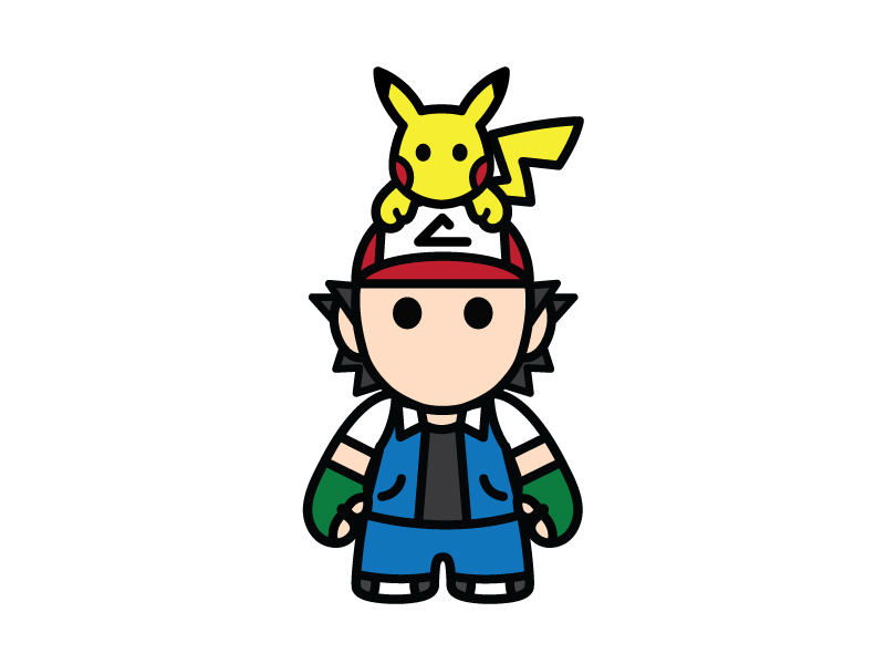 Pokemon Ash Pikachu Flat By Abdallah El Chami On Dribbble