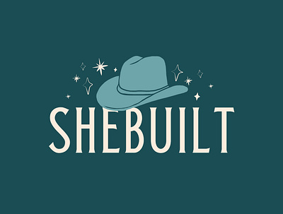 SheBuilt Logo Design branding cowboy hat design icon illustration illustrator logo stars western