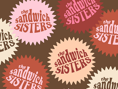 The Sandwich Sisters Stickers brand branding design graphic design icon illustrator logo sandwich shop sticker sticker design