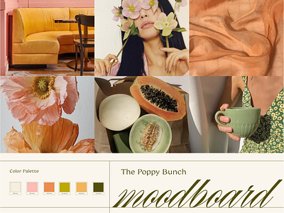 Moodboard + Color Palette for The Poppy Bunch