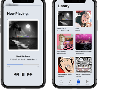 Neumorphic Music Player app apple iphone music player neumorphism prototype sketch