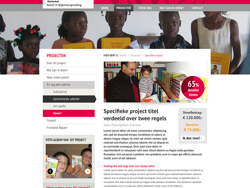 Ark Mission Projectpagina V2 Met Teller ark mission ui style-tile webdesign projectpage.