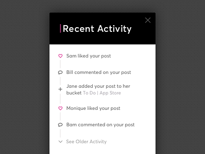 Daily UI challenge #047 — Activity Feed dailyui