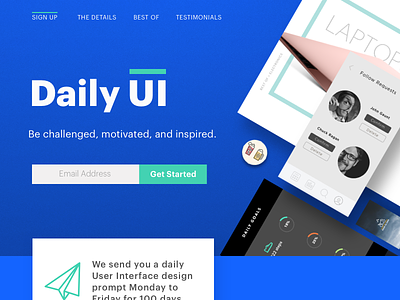 Daily UI challenge 💯 — Redesign Daily UI Landing Page dailyui