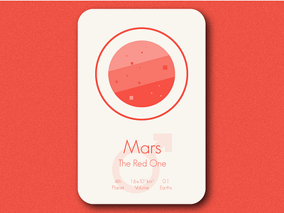 Space Card Series (5/9) - Mars astrology card illustrator mars planet space
