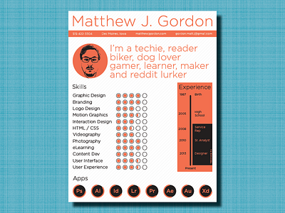 Updated Resume branding graphic design illustrator layout resume