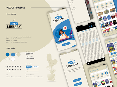 Open Library Website/Mobile app Redesigning book branding design graphic design illustration illutration logo open library website ui ui ux