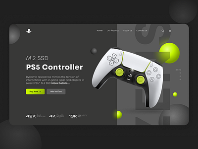 PS5 Product Page 3d graphic design motion graphics product page ui ux webpage