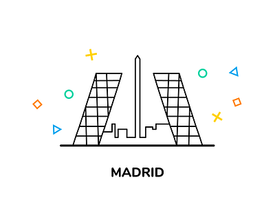 Madrid building city design house illustration logo monument spain vector