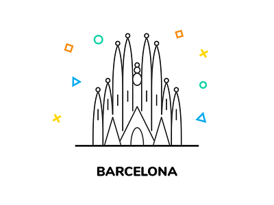 Citybiker series: Barcelona barcelona barcelone catalonia cataluña cathedral church familia holy illustration religion sagrada spain