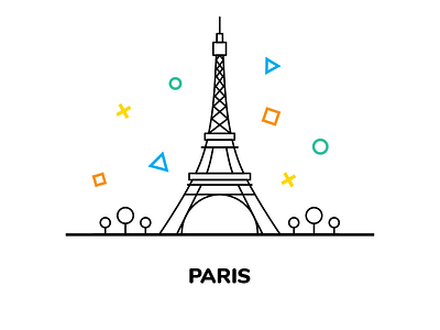 Citybiker series: Paris bagette champs eiffel france illustration mars monument paris republic tour tower vector