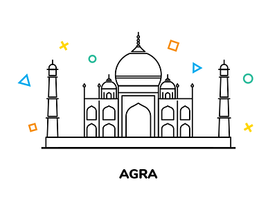 Citybiker series: Agra agra illustration india mahal mausoleum monument palace taj uttar pradesh vector yamuna