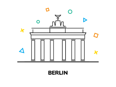 Citybiker series: Berlin bomb brandenburg gate berlin building germany illustration monument vector war