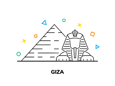 Citybiker series: Giza cairo cheops dessert egypt illustration monument mummy osiris pyramid sand sphinx tutankhamun