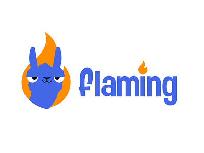 Flaming Studio branding agency company design fire flame flaming llama logo studio