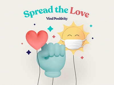 Viral Positivity Branding 3d art brand identity branding character chill covid covid 19 cute design glove illustration positivity sun uplifting virus