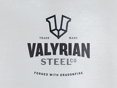 Valyrian Steel Co. branding design dragon gameofthrones got industrial lettering logo steel typography valyrian