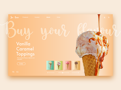 Ice cream web design 3d animation app branding date design graphic design illustration logo motion graphics ui ux vector