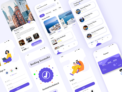 Hotel Booking App Design app branding date design graphic design hotel illustration logo travel ui ux vector