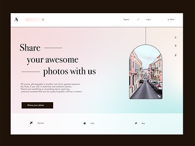 Photography Website UI