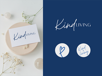 Kind Living | Health Coach Logo blue color palette branding coach logo design health coach logo design