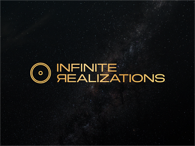 Infinite Realizations Logo bold logo branding circle logo gold logo logo reiki sans serif font logo spiritual logo spirituality universe