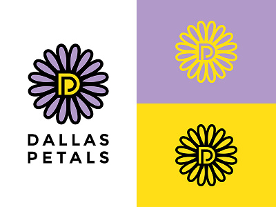 Dallas Petals Logo (unused) branding flower illustration logo purple vector yellow