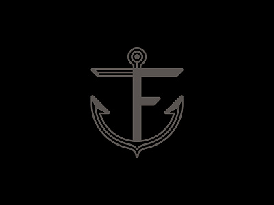 F Anchor anchor illustration letter f logo mark tattoo vector