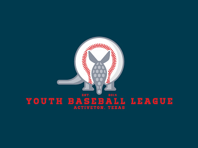 Youth Baseball Logo armadillo baseball illustration league logo texas vector