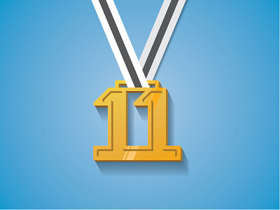 11 Medal 11 active blog eleven illustration long shadow medal race vector