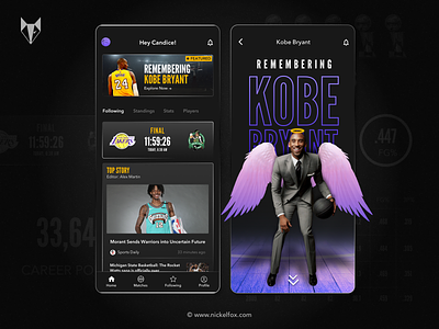 Remembering Kobe Bryant app design ux
