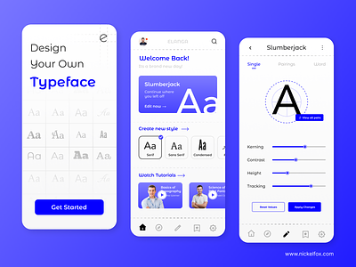 Design your own Typeface app design blue branding cards design fonts graphic design graphics logo minimal mobile monochrome tool typeface typography ui ux vector