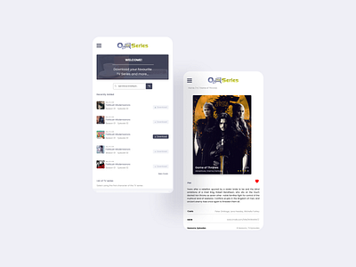 o2TvSeries Website Redesign design mobile app movie app ui uiux design ux